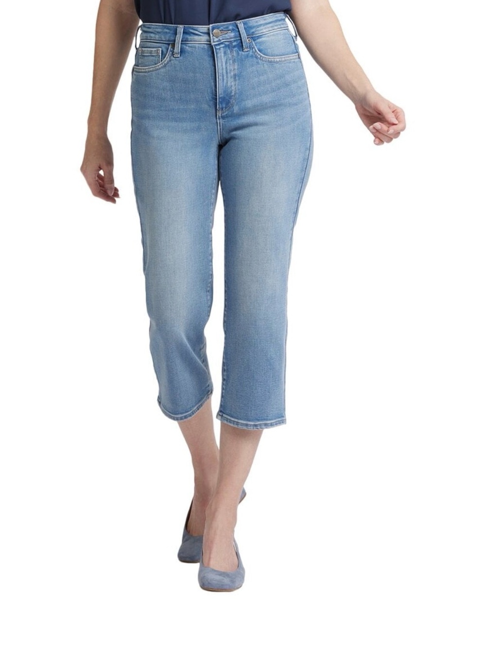 NYDJ Light Blue Cropped Straight Ankle Jeans
